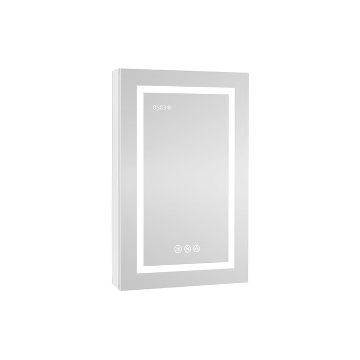 Rory Grooved 20x32" Rectangle Recessed or Wall Mounted Left-Hand LED Medicine Cabinet with Mirror