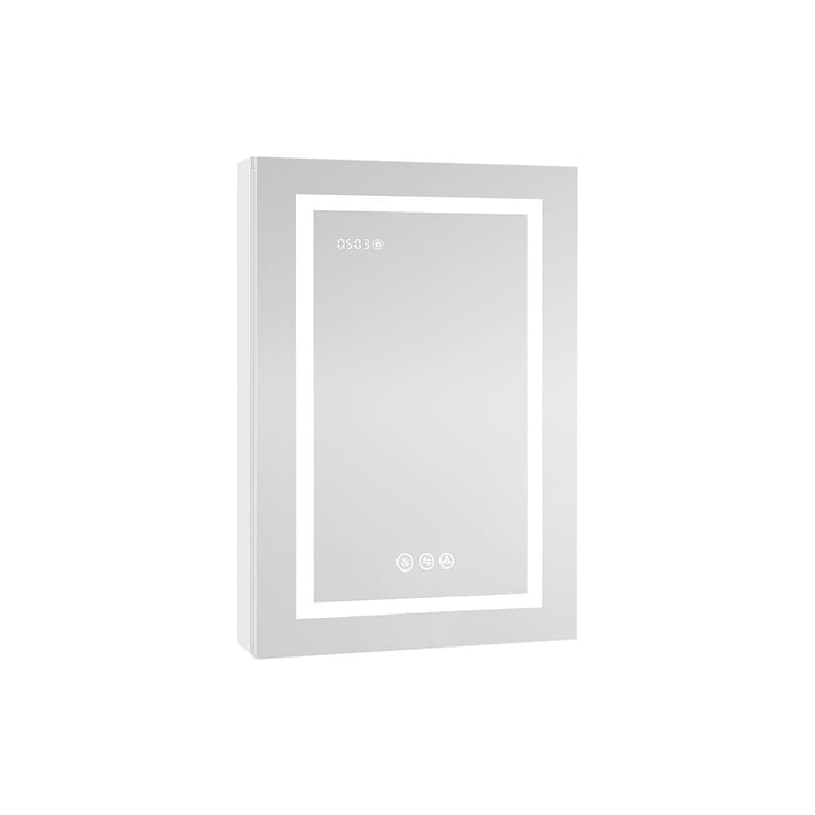 Rory Grooved 24x32" Rectangle Recessed or Wall Mounted Right-Hand LED Medicine Cabinet with Mirror