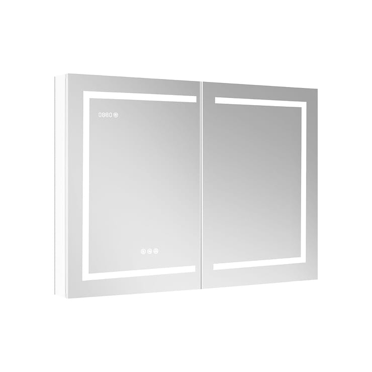 Rory Grooved 48x32" Rectangle Recessed or Wall Mounted LED Medicine Cabinet with Mirror