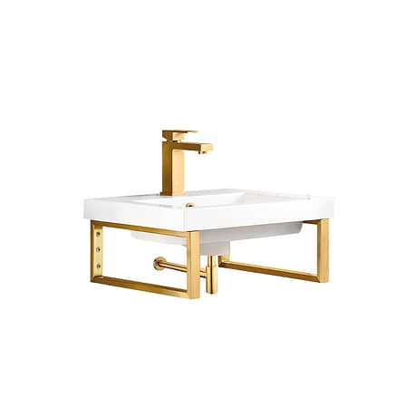 Boston Radiant Gold 20" Floating Sink with White Integrated Top by JMV