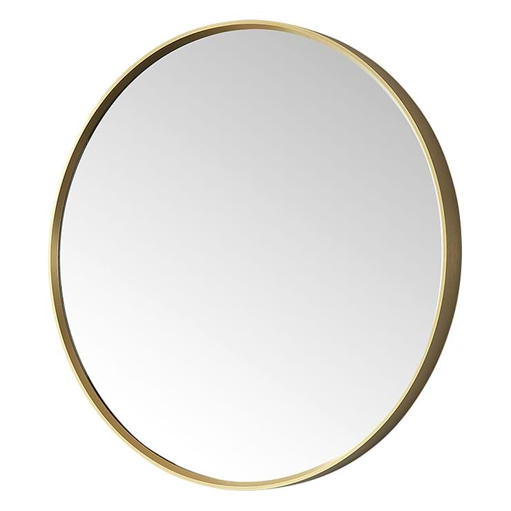 Olinda Brushed Gold 28" Framed Round Mirror