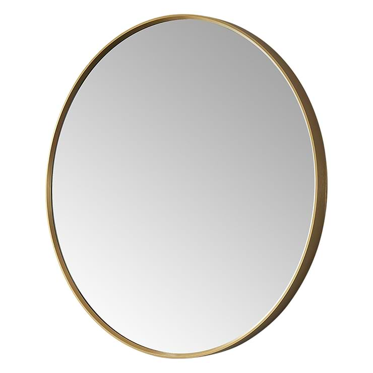 Olinda Brushed Gold 35.4" Framed Round Mirror