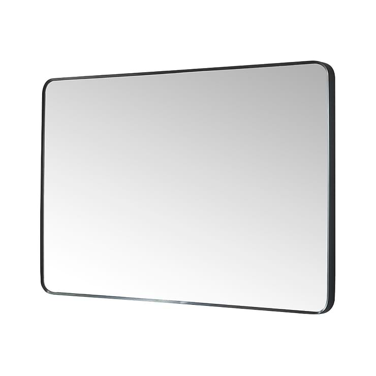 Olinda Brushed Black 48x32" Framed Rectangle Mirror