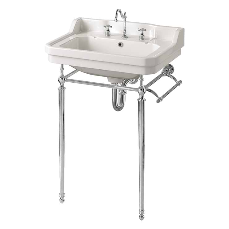 James Martin Vanities Wellington Chrome 24" Single Vanity with Integrated White Porcelain Top