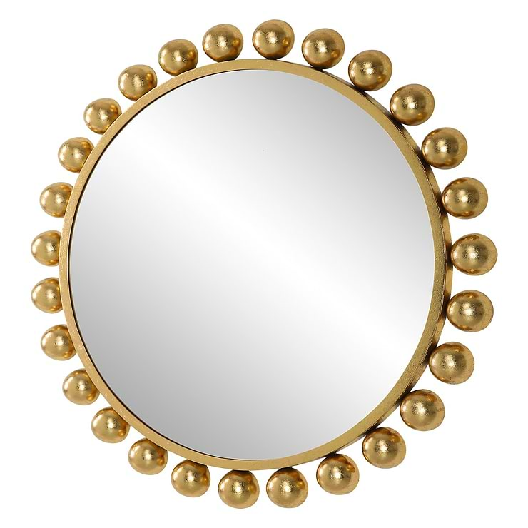 Orly Polished Gold 34" Round Mirror