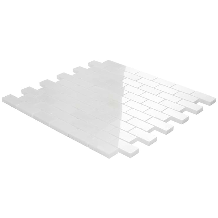 White Thassos 1x2 Polished Marble Tile