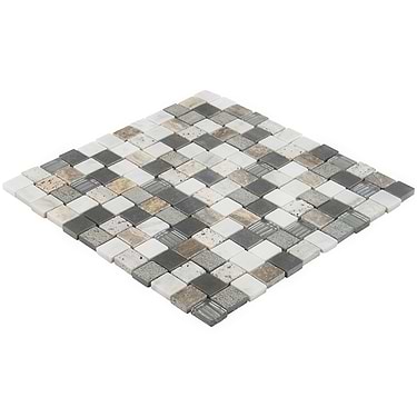 Esker Stratus Multicolor 1x1 SquareTextured Marble Mosaic - Sample