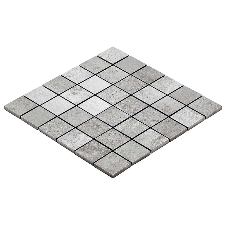 Hewlett Metal Silver 2x2 Matte Porcelain Mosaic Tile