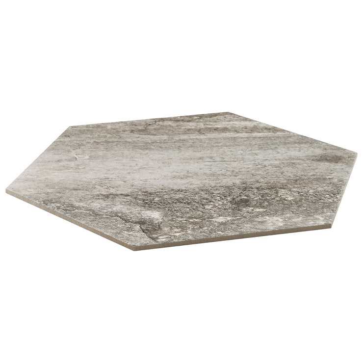 Shala Storm Gray 20” Hexagon Matte Porcelain Tile