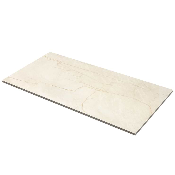 Marble Tech Crema Avorio 12x24 Polished Marble Look Porcelain Tile