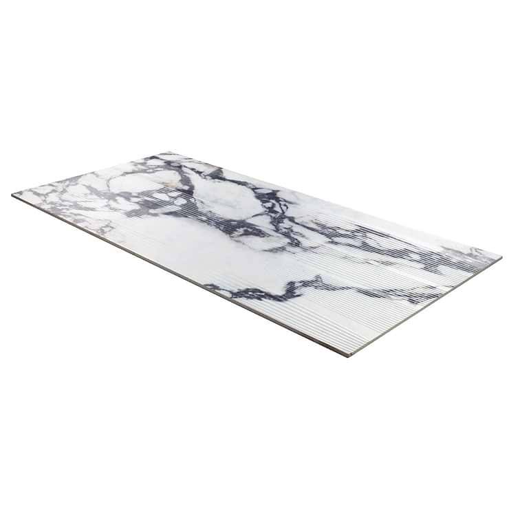 Autograph Vibe Arabescato White 24x48 3D Textured Marble Look Matte Porcelain Tile