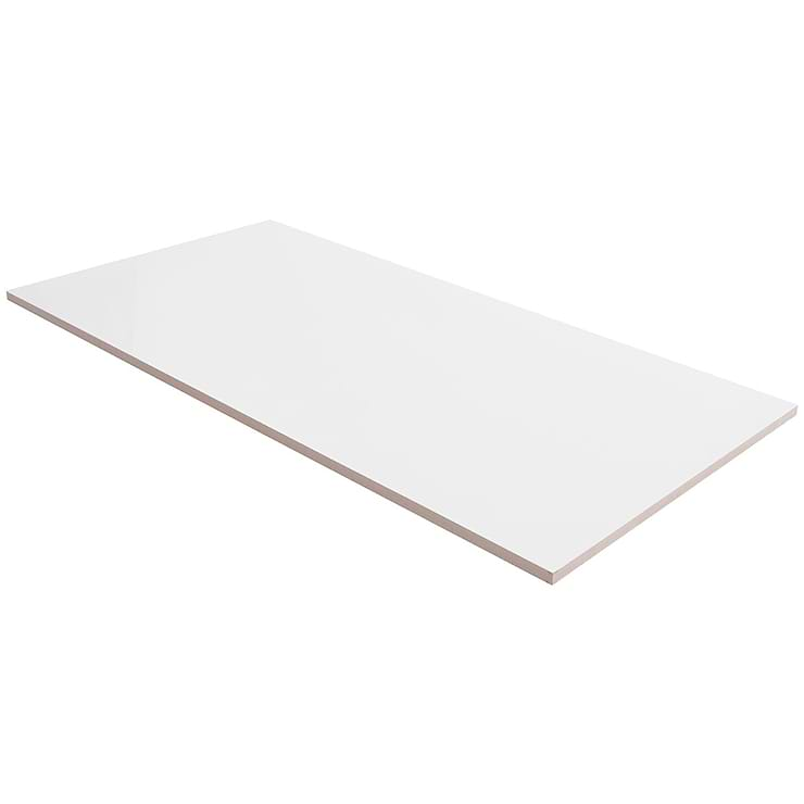 Basic White 12x24 Polished Ceramic Subway Wall Tile