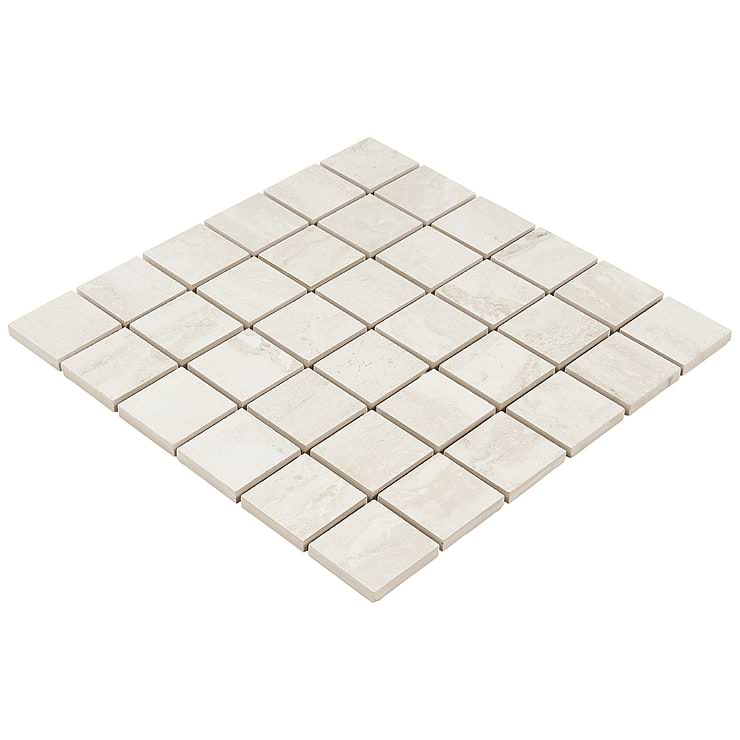 Basic Travertine Beige & Cream 2x2 Matte Porcelain Mosaic Tile