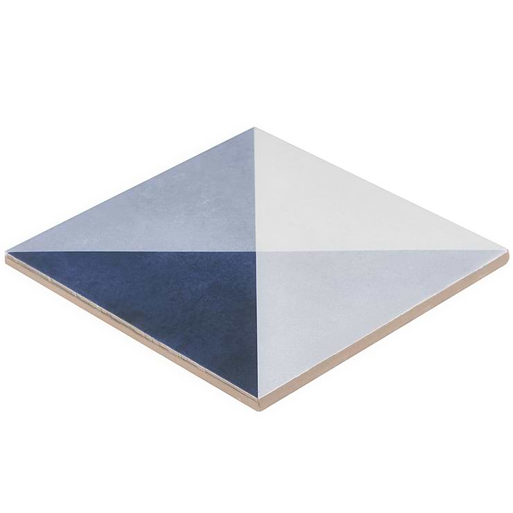 Art Geo by Elizabeth Sutton Cement Deco Blue 8x8 Matte Porcelain Tile: Pattern 3