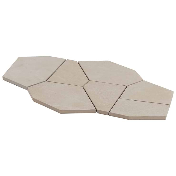 Era Crema Beige Organic Pattern Limestone Look Matte Porcelain Mosaic Tile