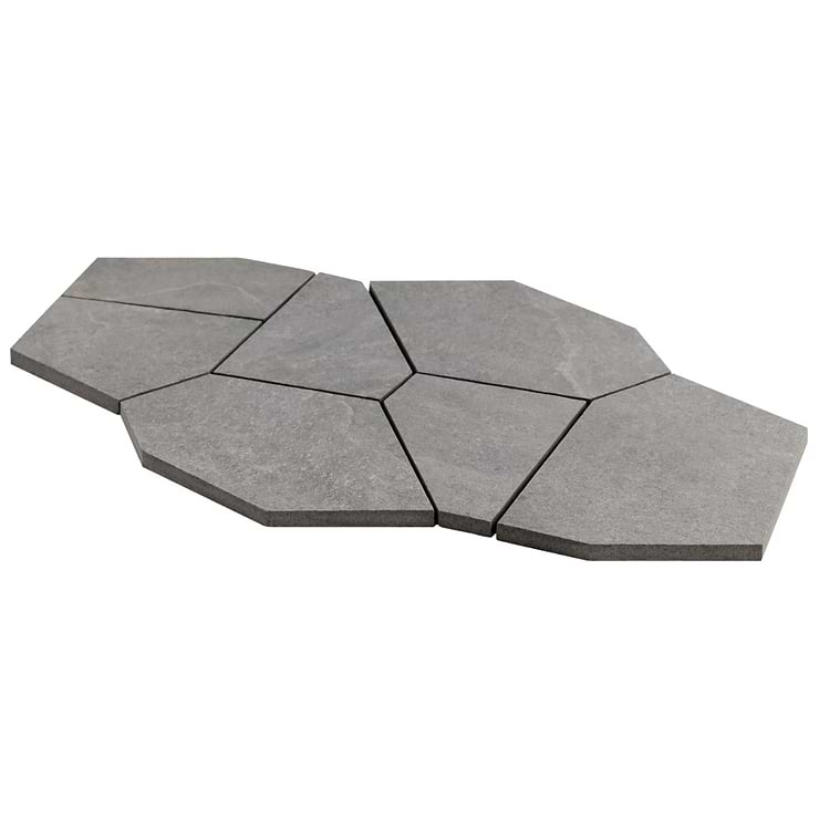 Era Silver Gray Organic Pattern Limestone Look Matte Porcelain Mosaic Tile