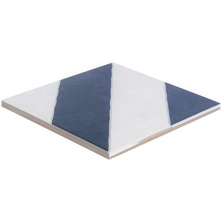 Auteur Diagonals Kaleidoscope Navy Blue 9x9 Matte Porcelain Tile