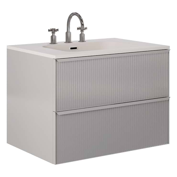 Astor Pearl 30" Single Vanity with Integrated White Solid SurfaceTop