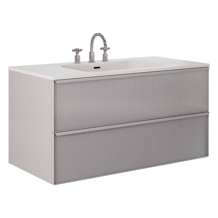 Astor Pearl 42" Single Vanity with Integrated White Solid SurfaceTop