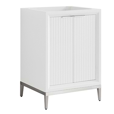 Bungalow White and Silver 24" Single Vanity without Top