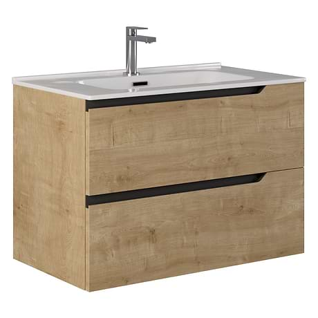 Duo Blonde Wood 32" Single Vanity with White Top