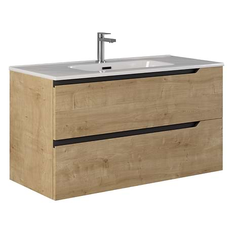 Duo Blonde Wood 40" Single Vanity with White Top