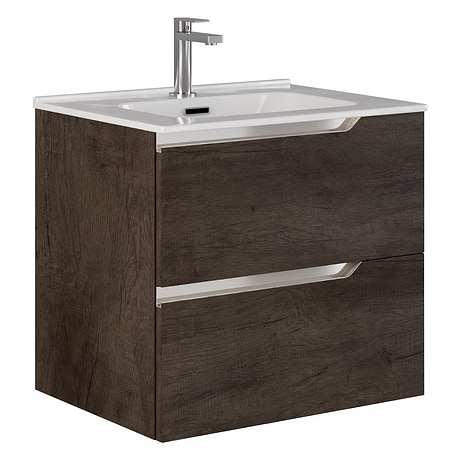 Duo Wathered Oak 24" Single Vanity with White Top