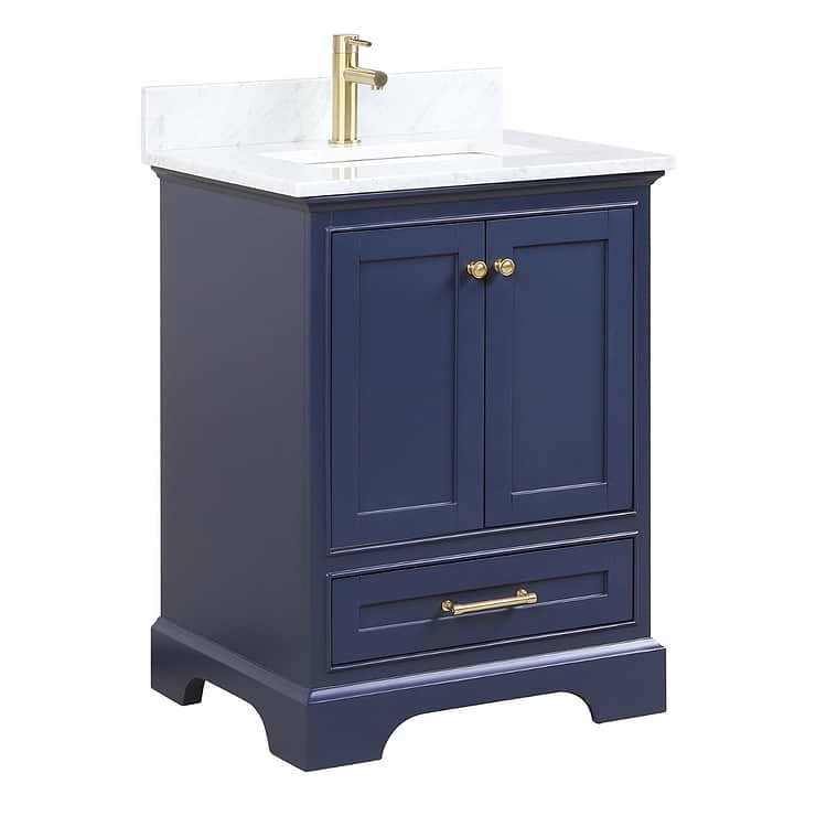 Glendale 24'' Blue Vanity And Marble Counter; in Style Ideas Classic, Traditional, Transitional