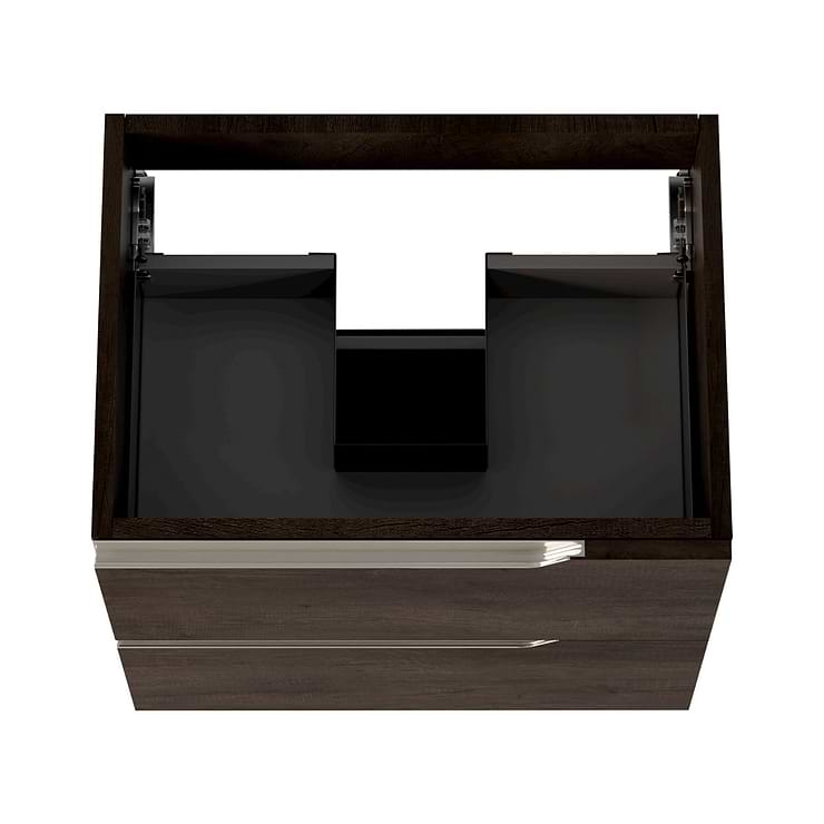 Duo Weathered Oak 24" Single Vanity with Integrated Black Ceramic Top