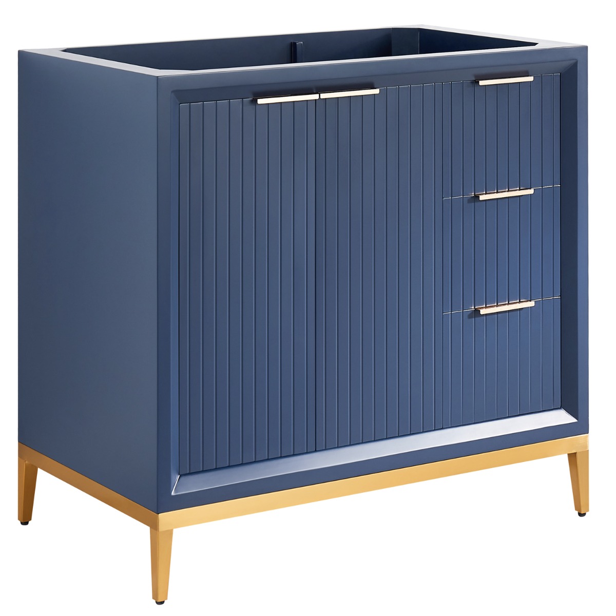Bungalow Navy and Gold 36" Single Vanity without Top