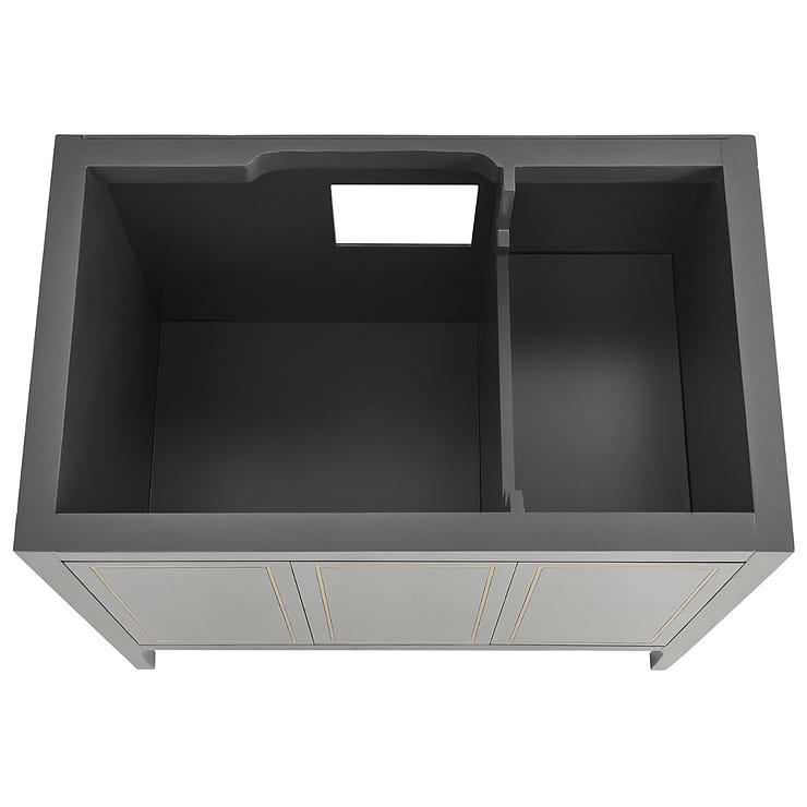 Province Charcoal and Gold 36" Single Vanity with Carrara Marble Top