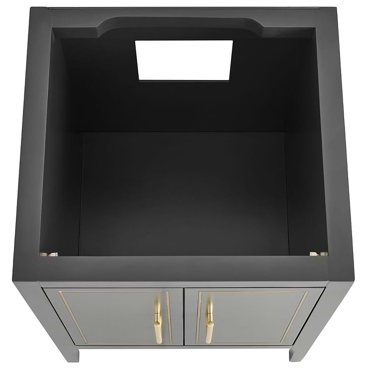 Province Black and Gold 24" Single Vanity with Pure White Quartz Top