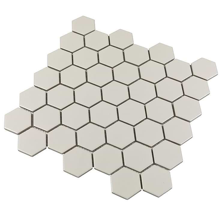 Serenity Pearl Beige 2" Hexagon Matte Porcelain Mosaic Tile