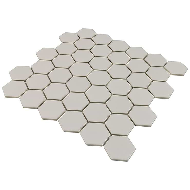 Serenity Taupe Gray  2" Hexagon Matte Porcelain Mosaic Tile