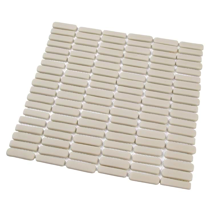 Venini Beige 1/2" x 2" Mini Brick Frosted Glass Mosaic Tile