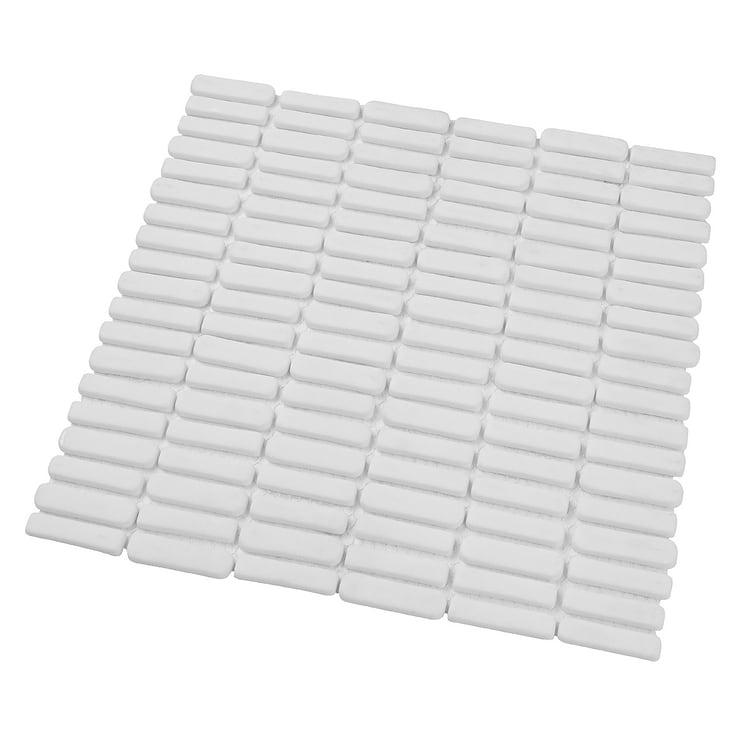 Venini White 1/2" x 2" Mini Brick Frosted Glass Mosaic Tile