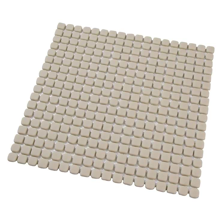 Venini Beige 1/2" Mini Square Frosted Glass Mosaic Tile