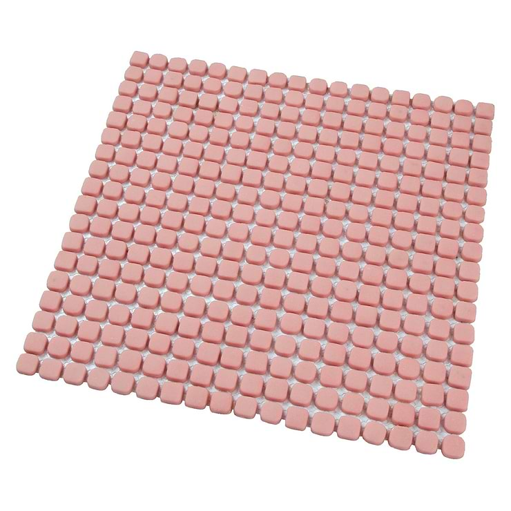 Venini Pink 1/2" Mini Square Frosted Glass Mosaic Tile