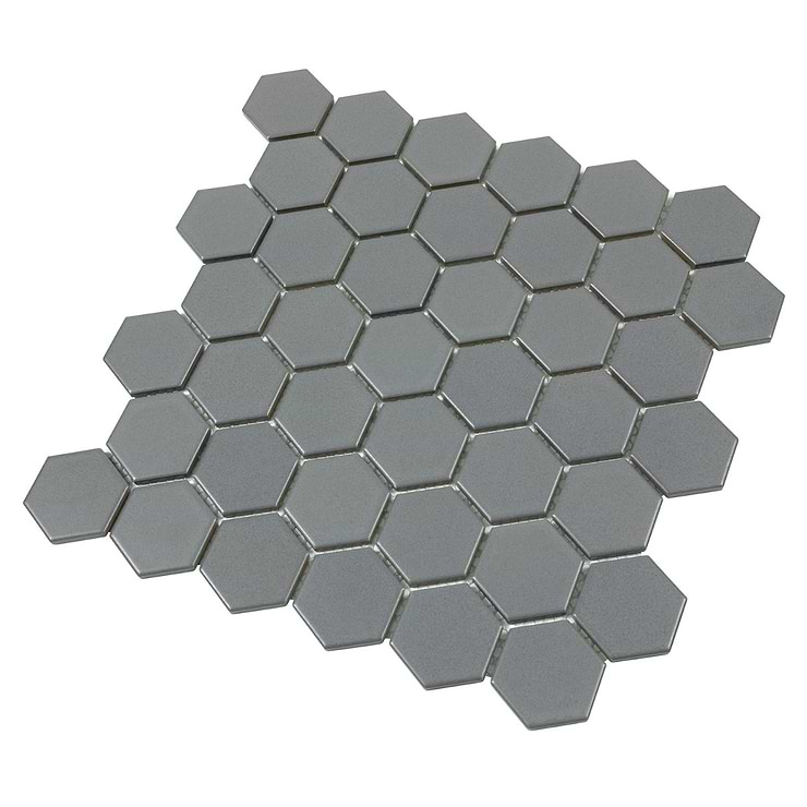 Serenity Dark Gray 2" Hexagon Matte Porcelain Mosaic Tile