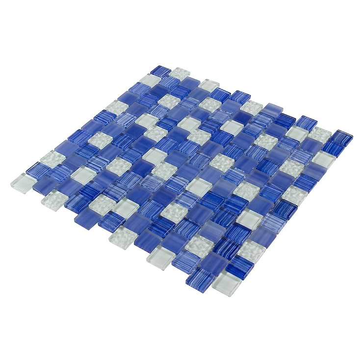 Watercolors Polaris Blue 1x1 Glass Mosaic