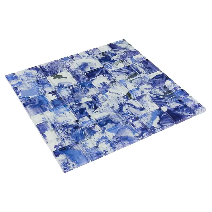 Watercolors Skysail Blue Glass Mosaic