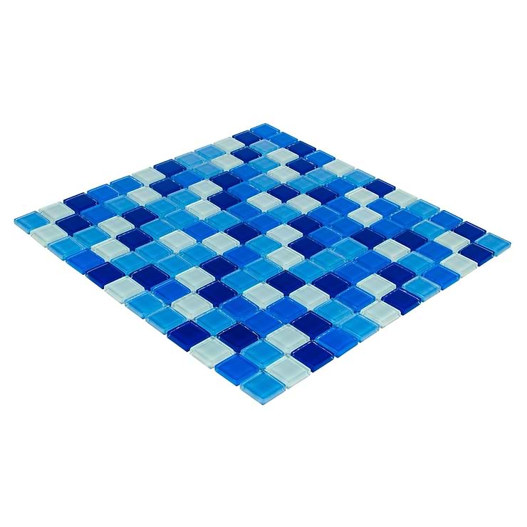 Watercolors Moody Blue 1x1 Glass Mosaic