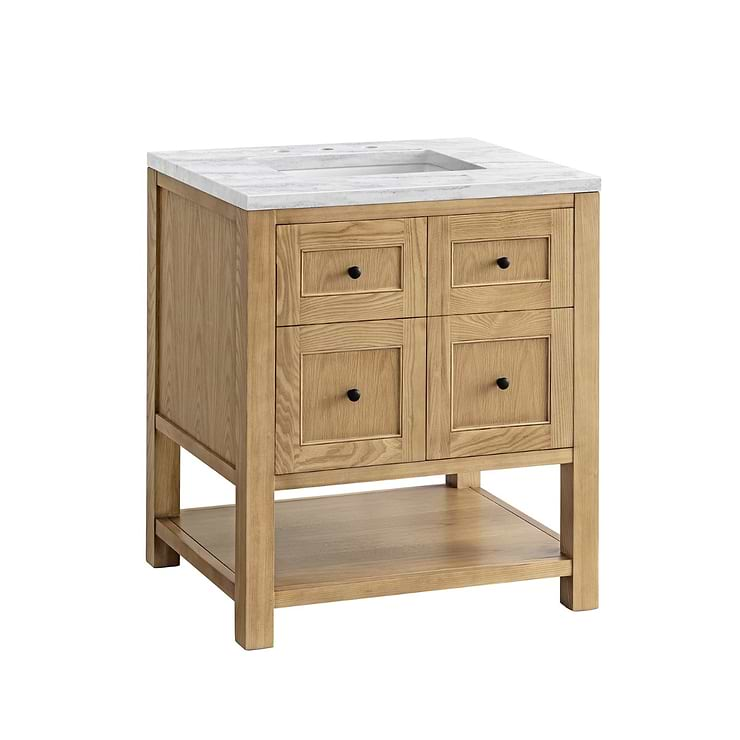 James Martin Vanities Breckenridge Light Natural Oak 30" Single Vanity with Arctic Fall Solid Surface Top