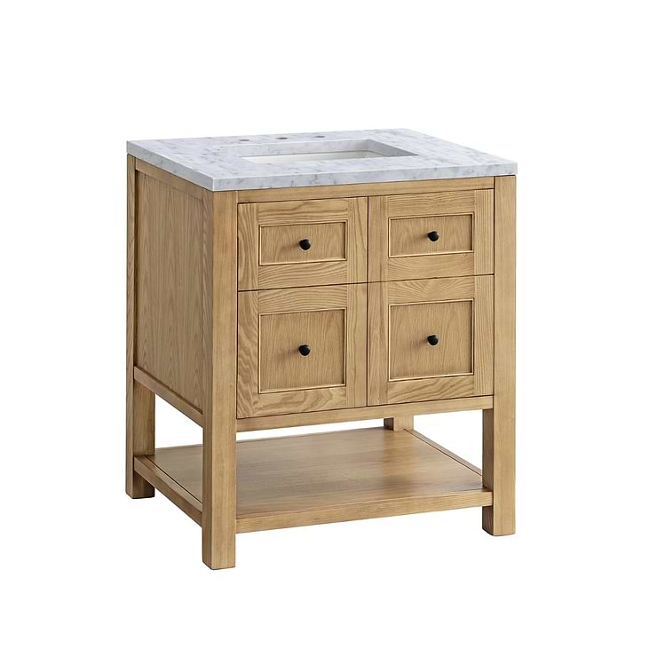 James Martin Vanities Breckenridge Light Natural Oak 30" Single Vanity with Carrara Marble Top