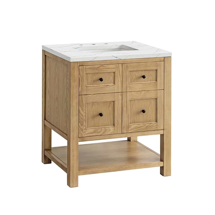 James Martin Vanities Breckenridge Light Natural Oak 30" Single Vanity with Ethereal Noctis Quartz Top