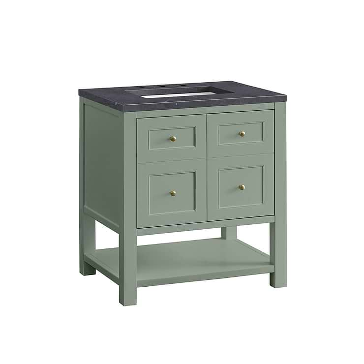 James Martin Vanities Breckenridge Smokey Celadon Green 30" Single Vanity with Charcoal Soapstone Quartz Top