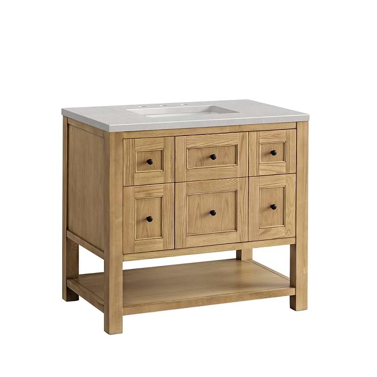 James Martin Vanities Breckenridge Light Natural Oak 36" Single Vanity with Eternal Serena Quartz Top