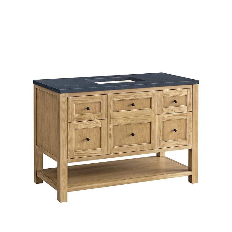 James Martin Vanities Breckenridge Light Natural Oak 48" Single Vanity with Charcoal Soapstone Quartz Top