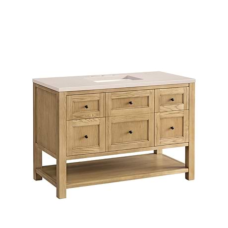 Breckenridge Light Natural Oak 48" Single Vanity with Eternal Marfil Quartz Top by JMV