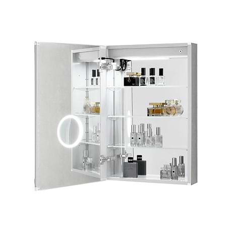 Rory Grooved 20x32" Rectangle Recessed or Wall Mounted Left-Hand LED Medicine Cabinet with Mirror